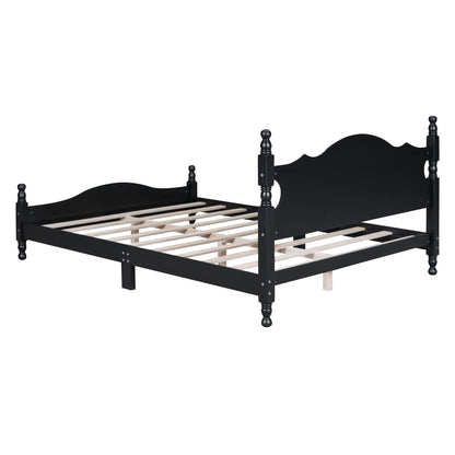 Montgomery Queen Size Wood Platform Bed Black - Bunk and Bed Co.