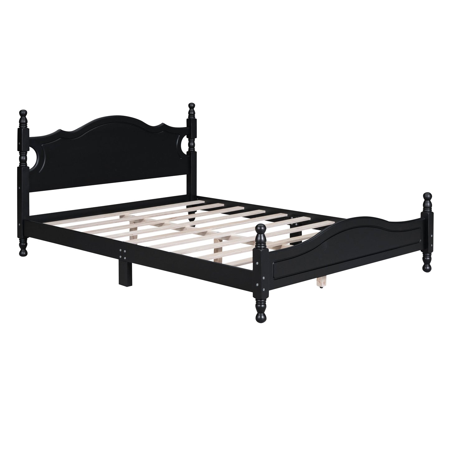 Montgomery Queen Size Wood Platform Bed Black - Bunk and Bed Co.
