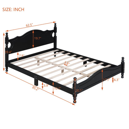 Montgomery Queen Size Wood Platform Bed Black - Bunk and Bed Co.