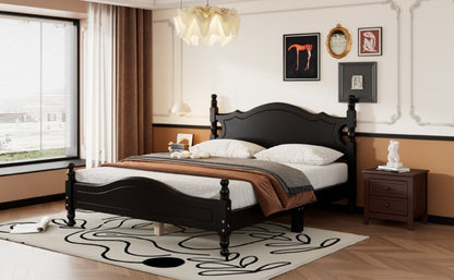 Montgomery Queen Size Wood Platform Bed Black - Bunk and Bed Co.