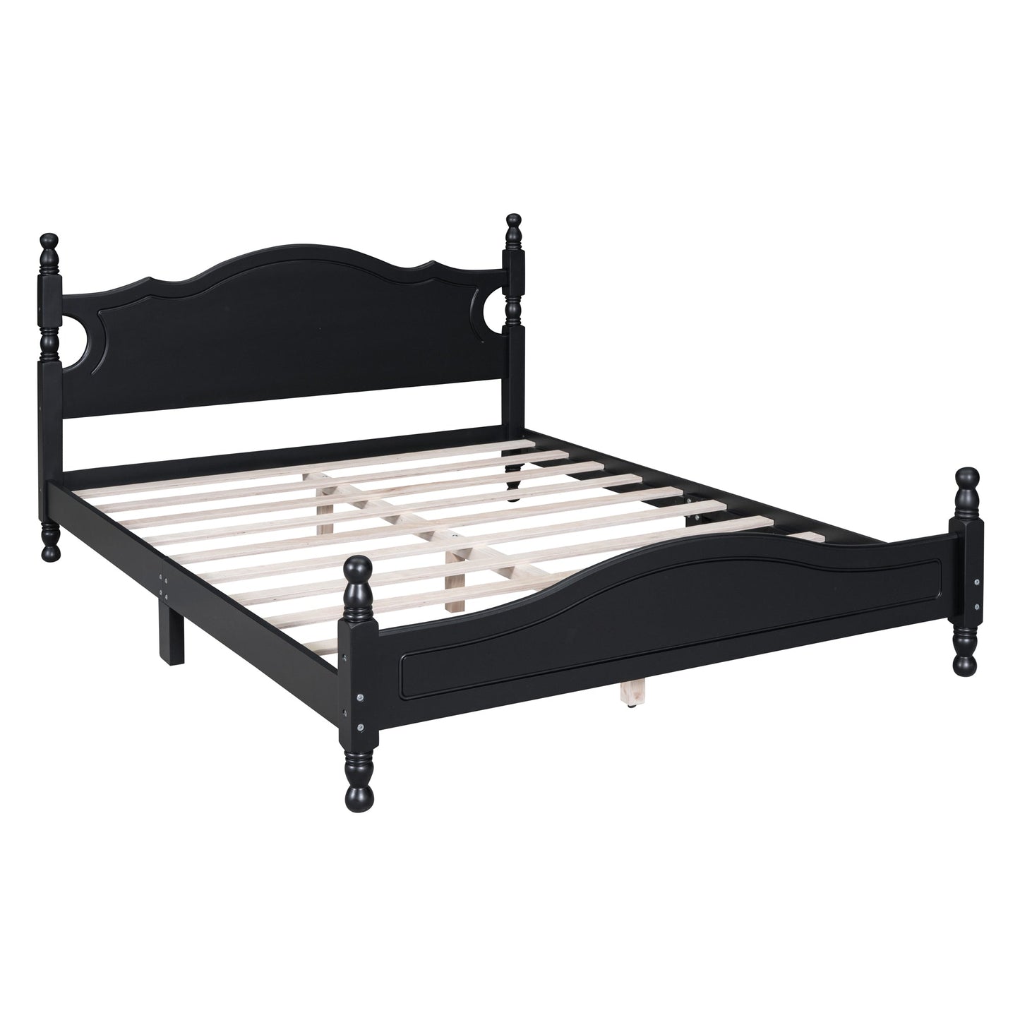 Montgomery Queen Size Wood Platform Bed Black - Bunk and Bed Co.