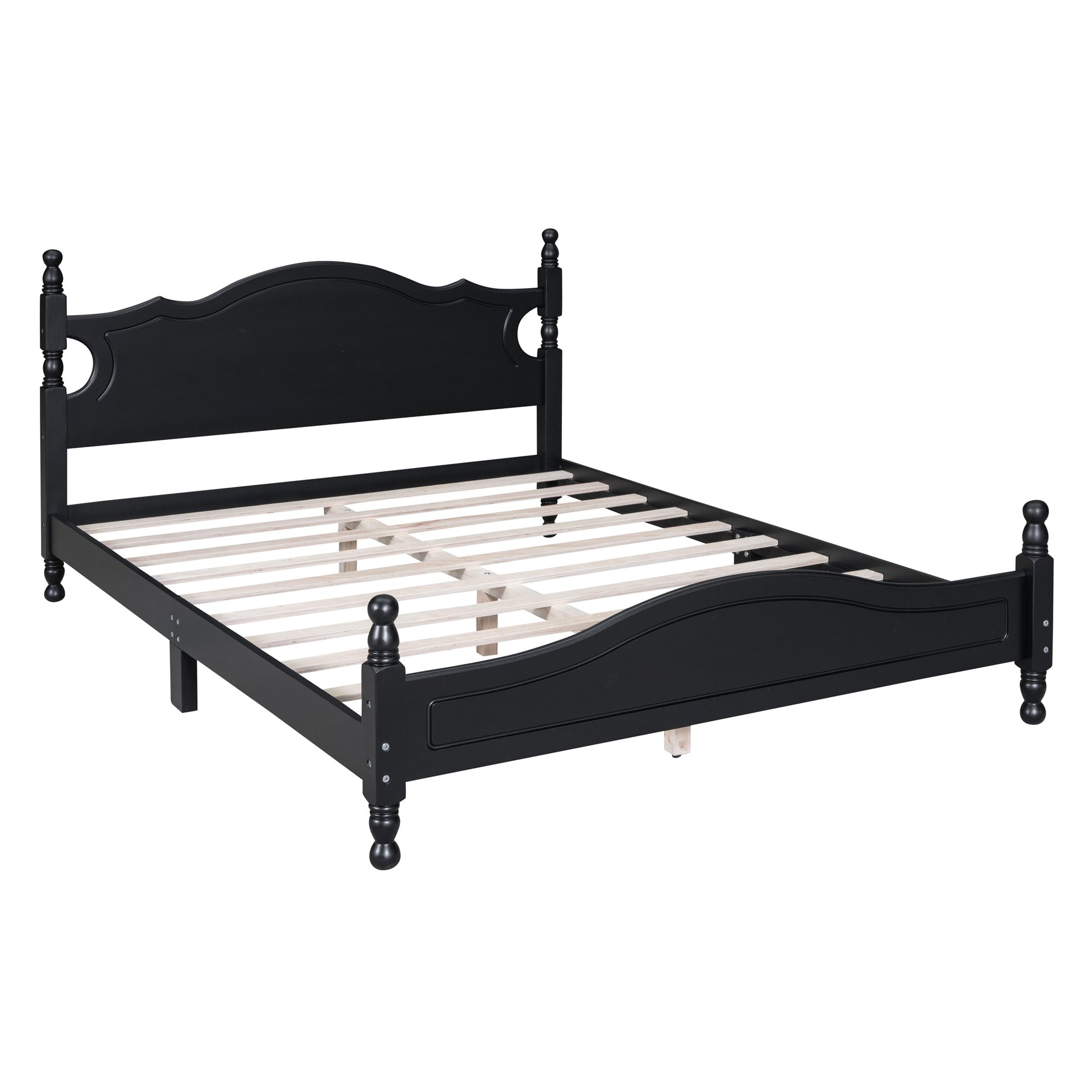 Montgomery Queen Size Wood Platform Bed Black - Bunk and Bed Co.