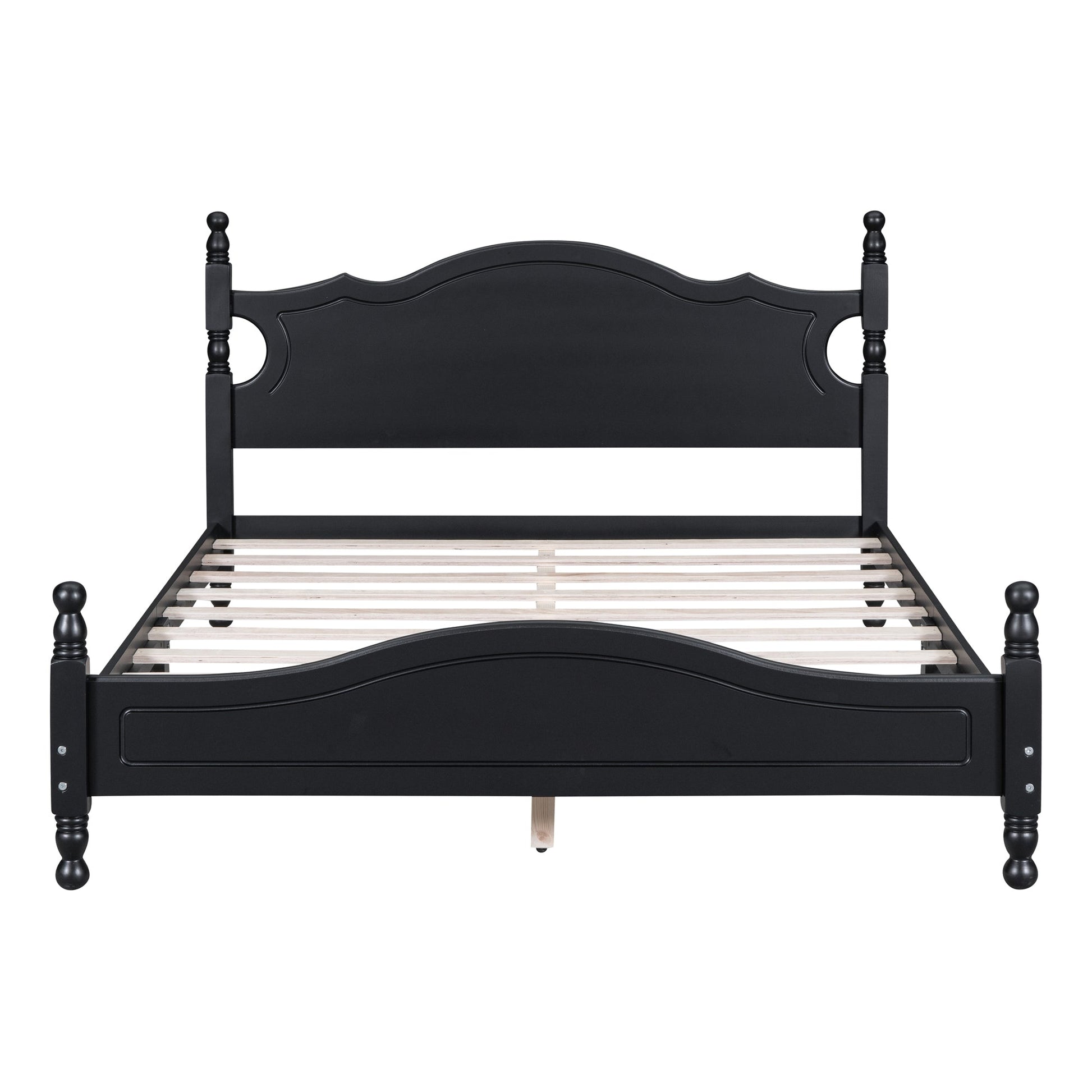 Montgomery Queen Size Wood Platform Bed Black - Bunk and Bed Co.