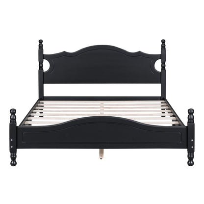 Montgomery Queen Size Wood Platform Bed Black - Bunk and Bed Co.