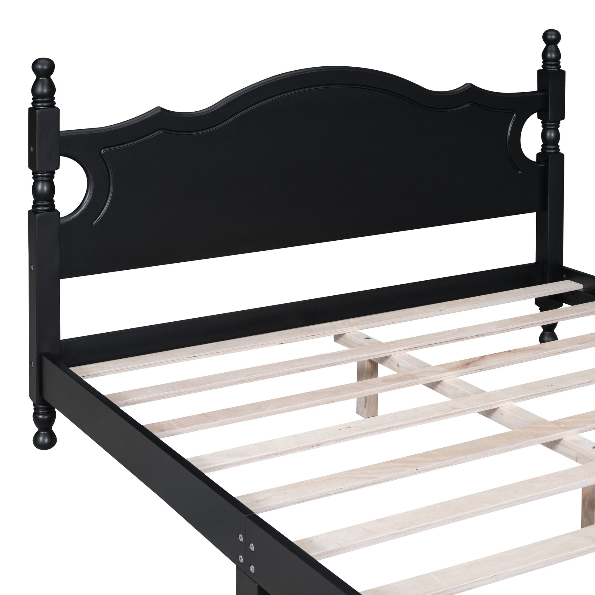 Montgomery Queen Size Wood Platform Bed Black - Bunk and Bed Co.