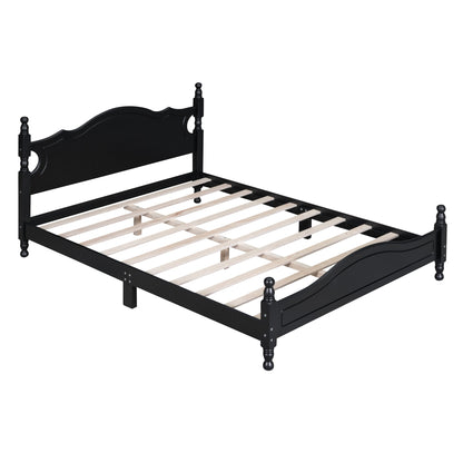 Montgomery Queen Size Wood Platform Bed Black - Bunk and Bed Co.