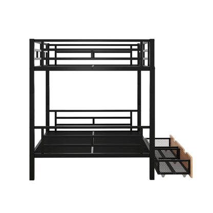 Remmy Bunk Bed Modern Metal Full Size 2 Drawers - Bunk and Bed Co.