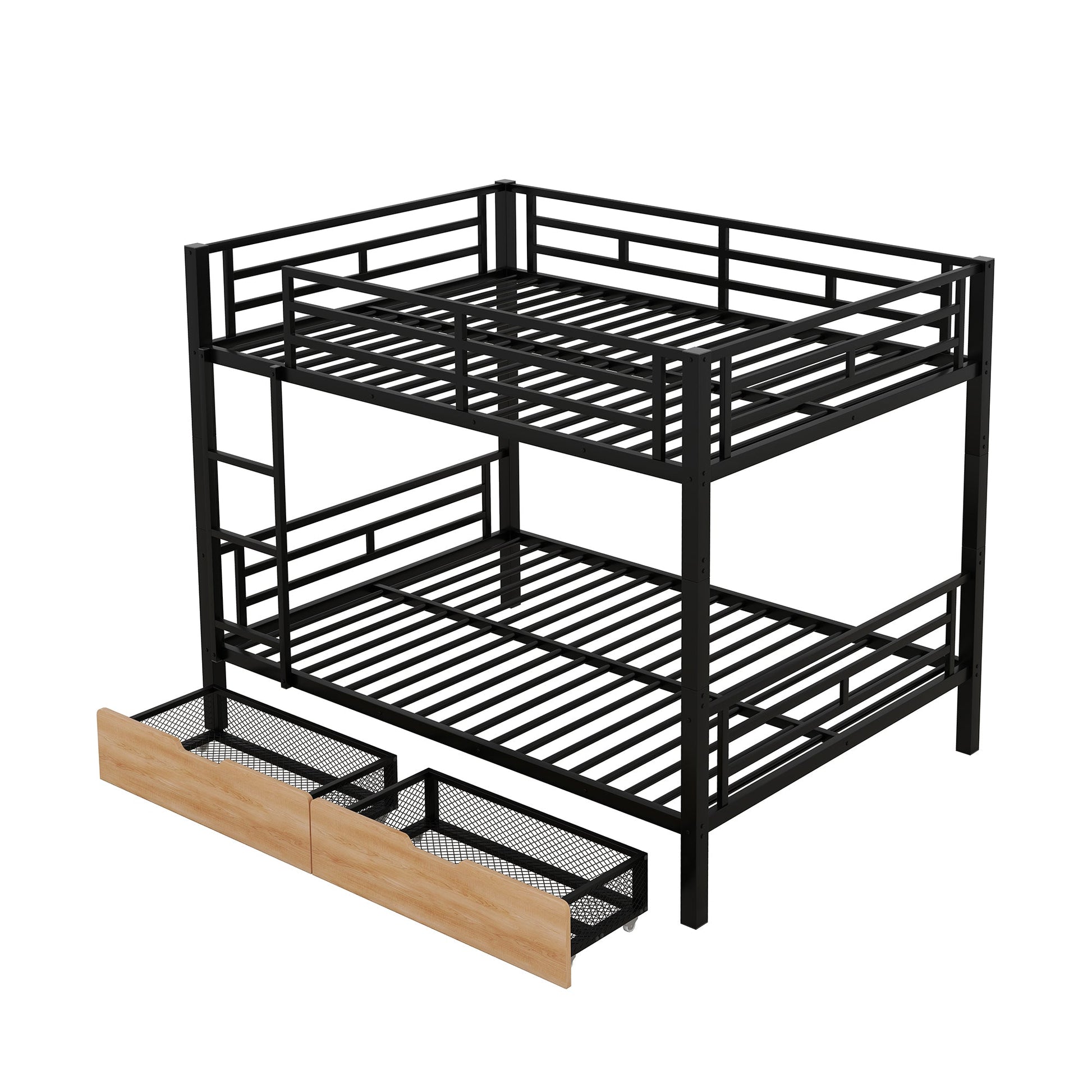 Remmy Bunk Bed Modern Metal Full Size 2 Drawers - Bunk and Bed Co.