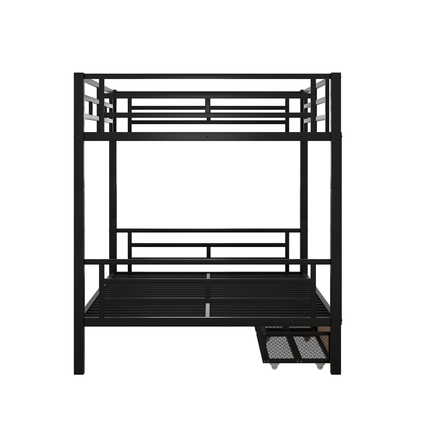 Remmy Bunk Bed Modern Metal Full Size 2 Drawers - Bunk and Bed Co.