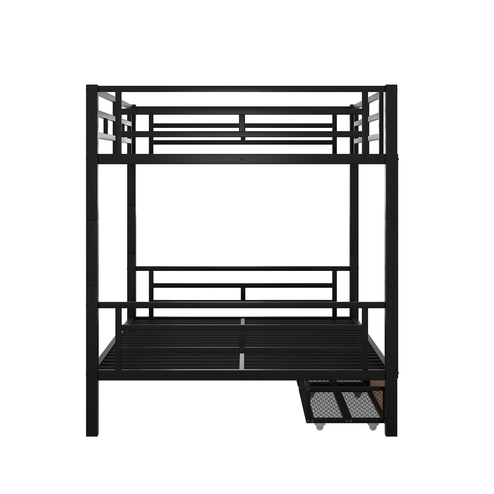 Remmy Bunk Bed Modern Metal Full Size 2 Drawers - Bunk and Bed Co.