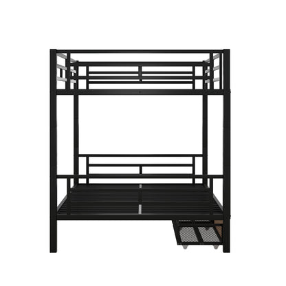 Remmy Bunk Bed Modern Metal Full Size 2 Drawers - Bunk and Bed Co.