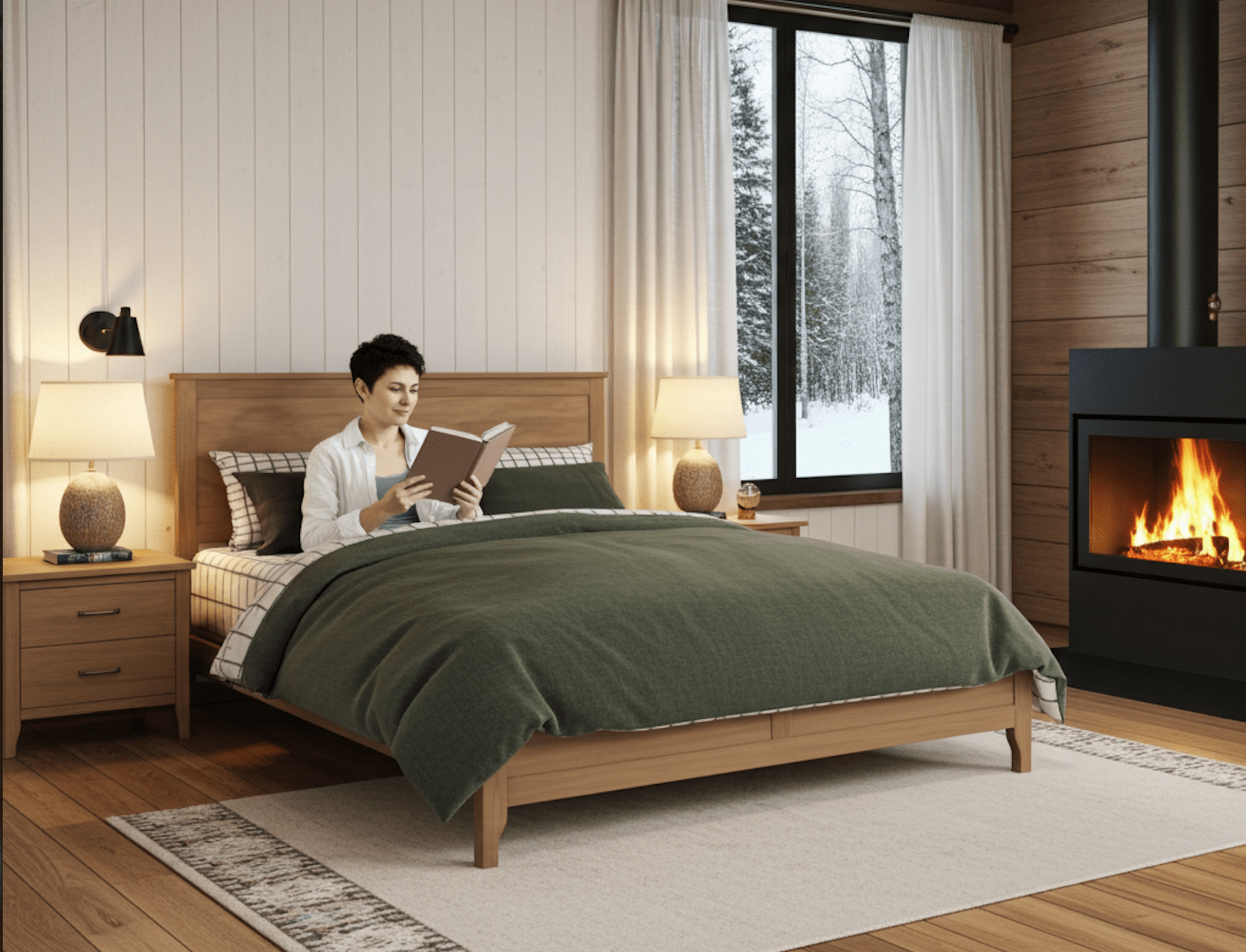 Seadrift Queen Platform Bed - Solid Wood - Bunk and Bed Co.