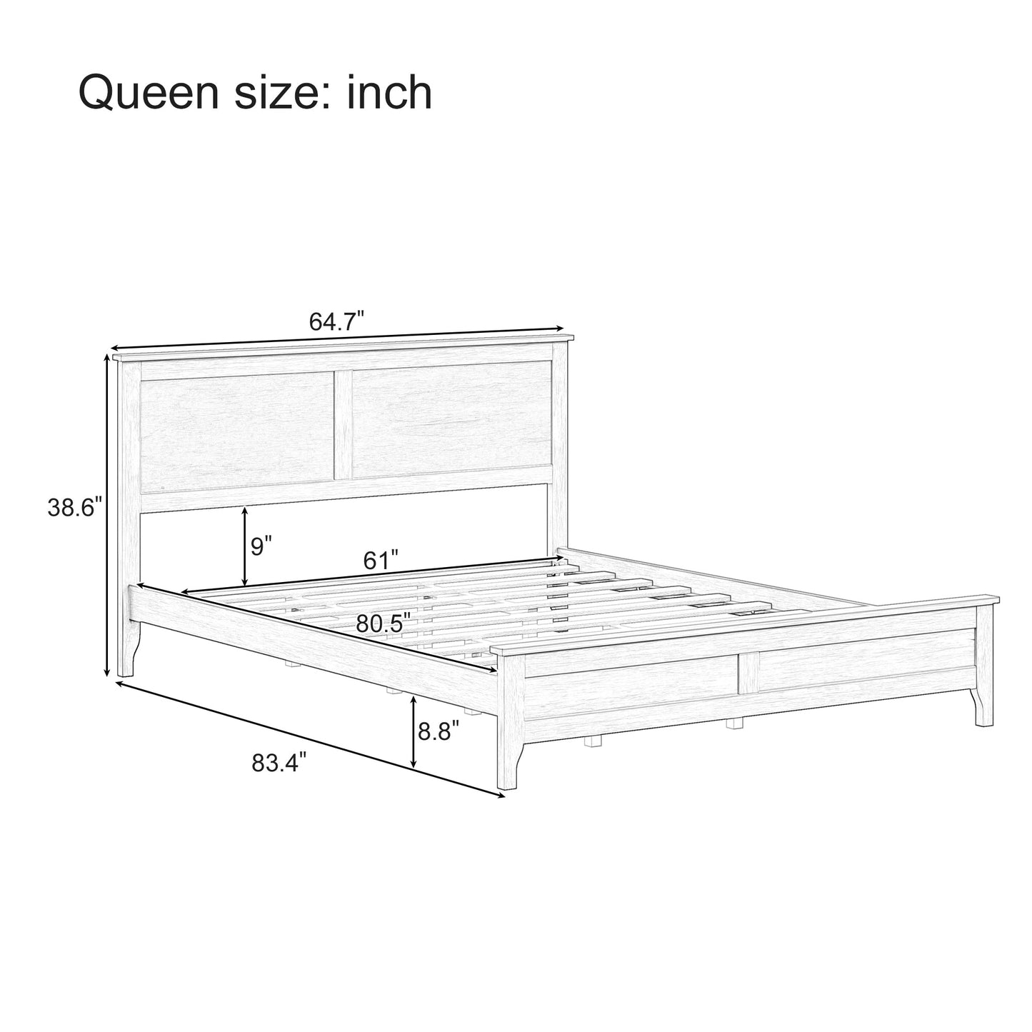 Seadrift Queen Platform Bed - Solid Wood - Bunk and Bed Co.