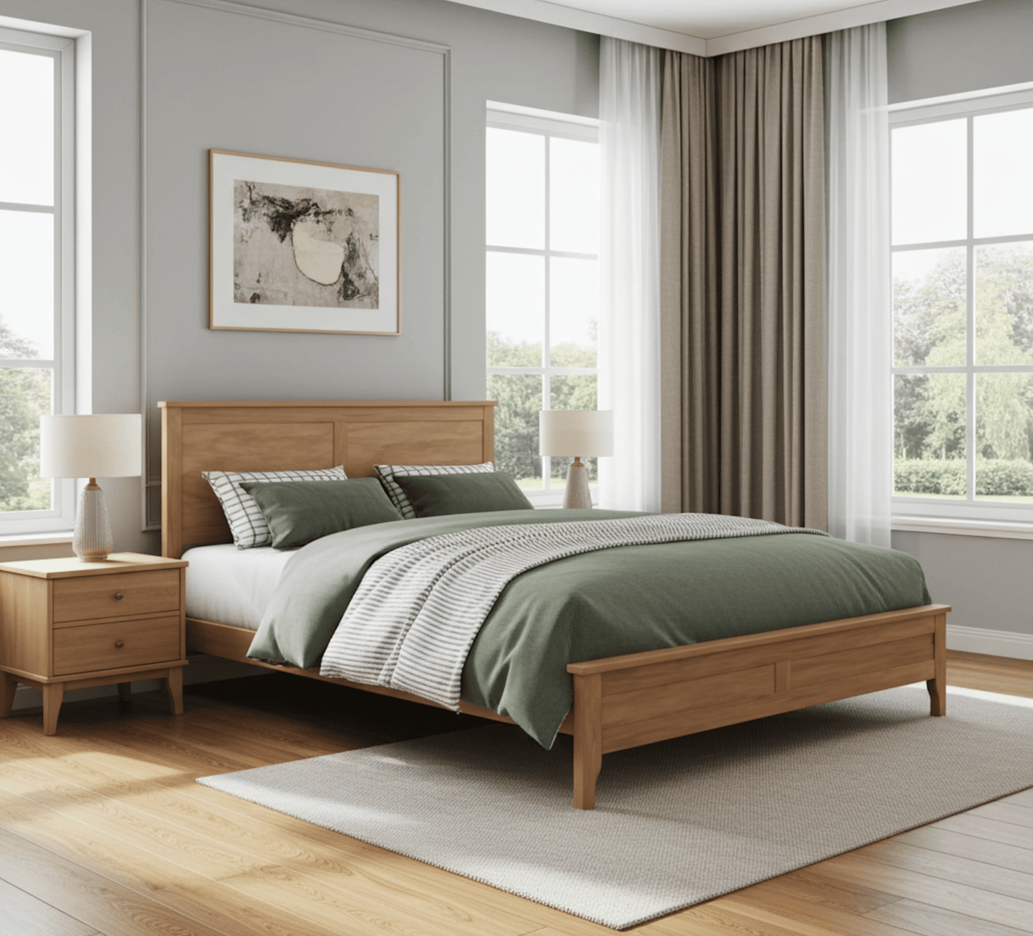 Seadrift Queen Platform Bed - Solid Wood - Bunk and Bed Co.