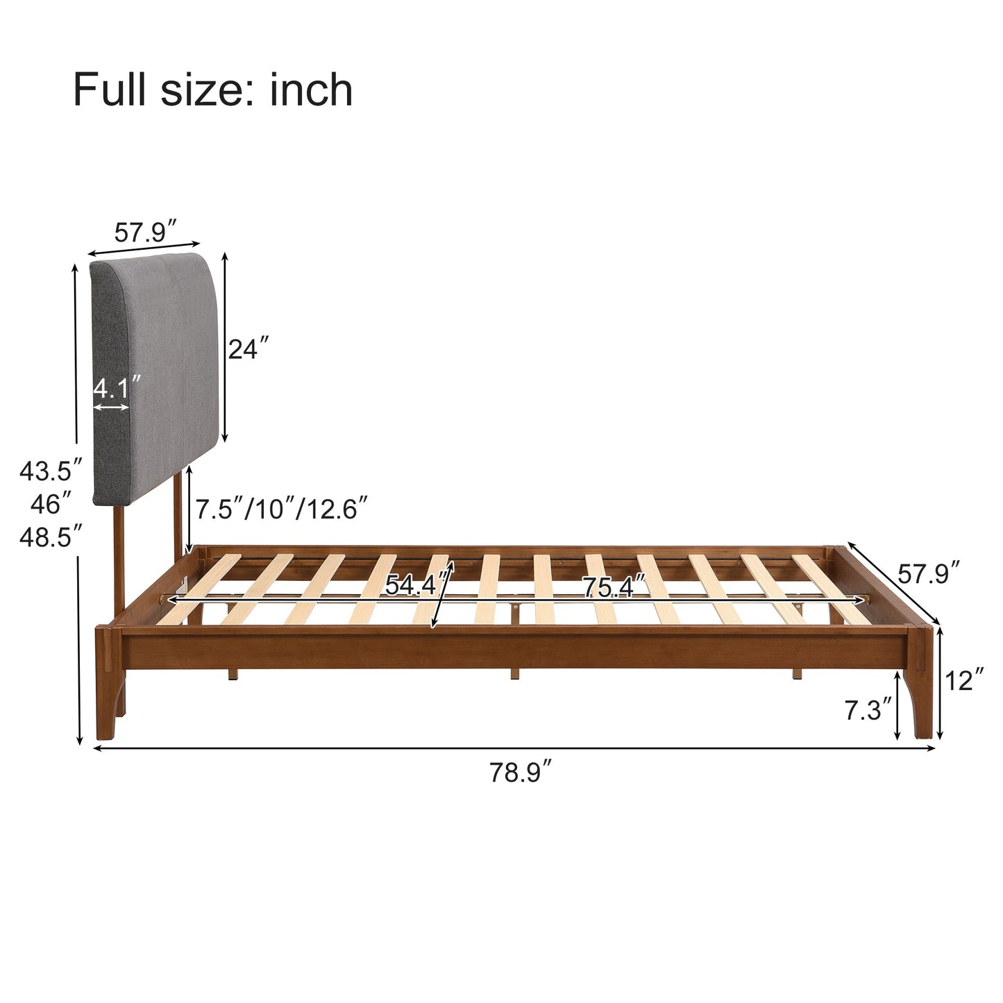 Stevenson Full Size Bed Frame Modern Platform Style Bed - Bunk and Bed Co.