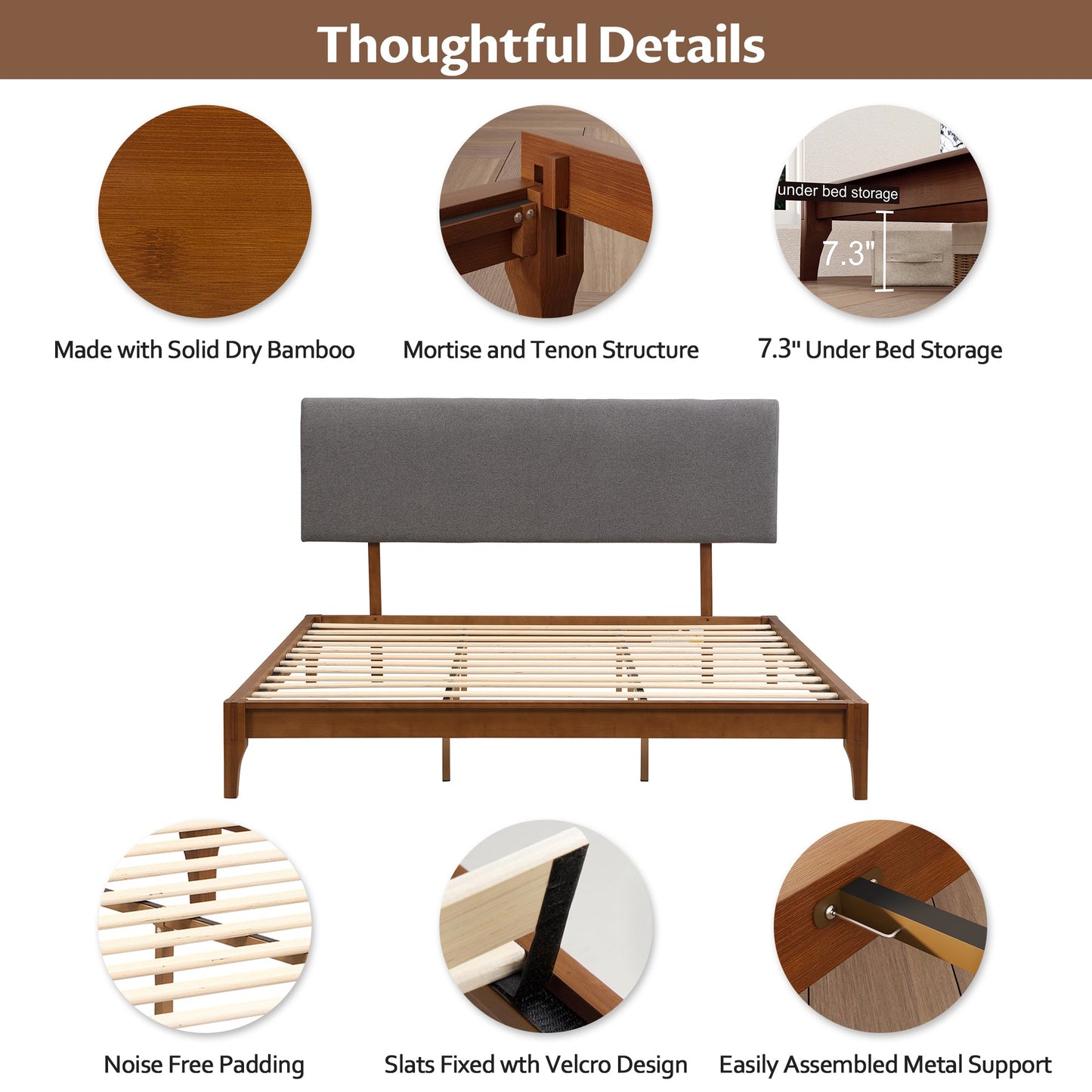 Stevenson Full Size Bed Frame Modern Platform Style Bed - Bunk and Bed Co.