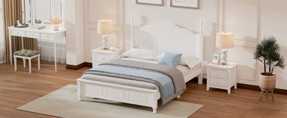 Tammy Full Size Wood Platform Bed Frame,White - Bunk and Bed Co.