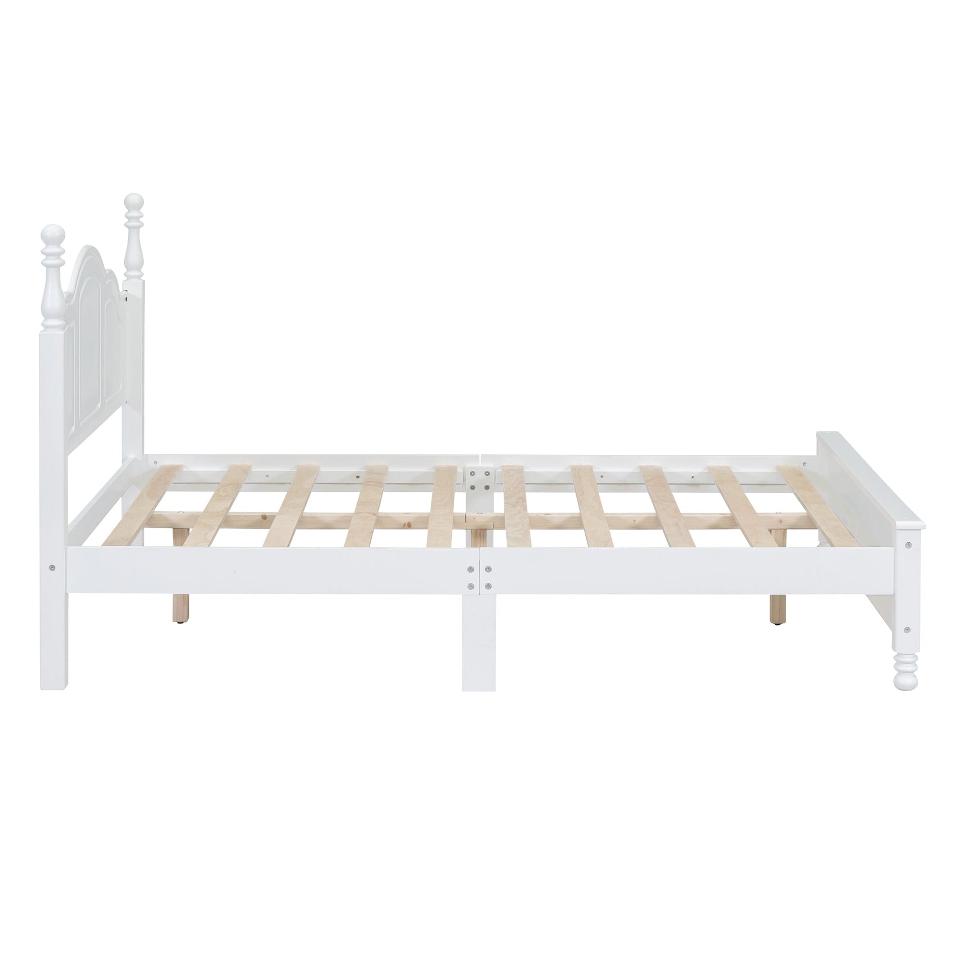 Tammy Full Size Wood Platform Bed Frame,White - Bunk and Bed Co.