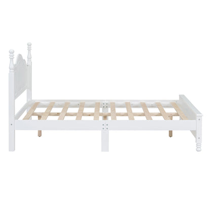 Tammy Full Size Wood Platform Bed Frame,White - Bunk and Bed Co.
