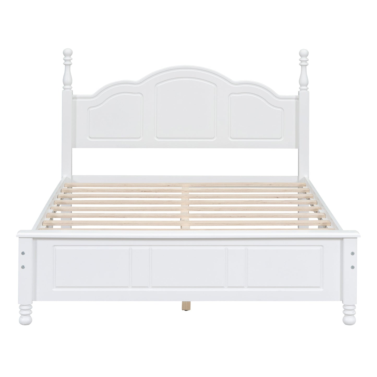 Tammy Full Size Wood Platform Bed Frame,White - Bunk and Bed Co.