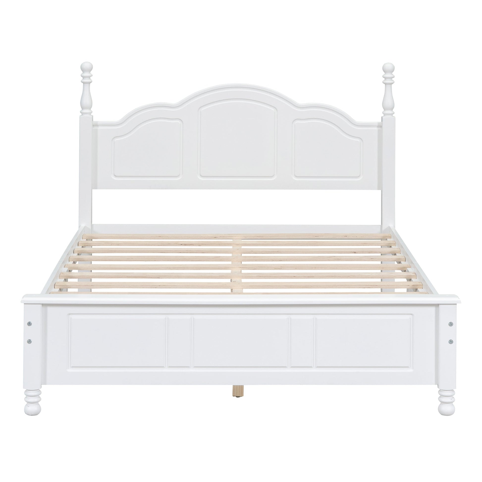 Tammy Full Size Wood Platform Bed Frame,White - Bunk and Bed Co.