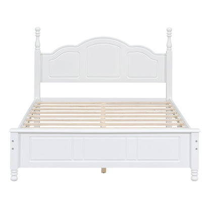 Tammy Full Size Wood Platform Bed Frame,White - Bunk and Bed Co.