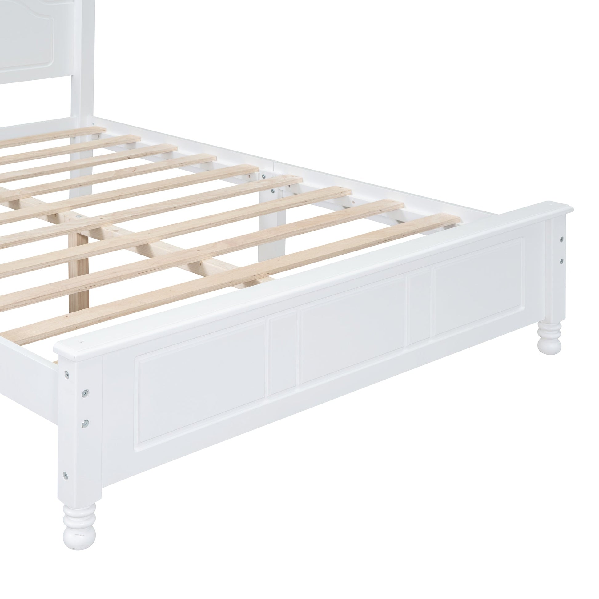Tammy Full Size Wood Platform Bed Frame,White - Bunk and Bed Co.