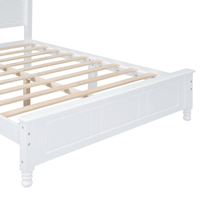 Tammy Full Size Wood Platform Bed Frame,White - Bunk and Bed Co.