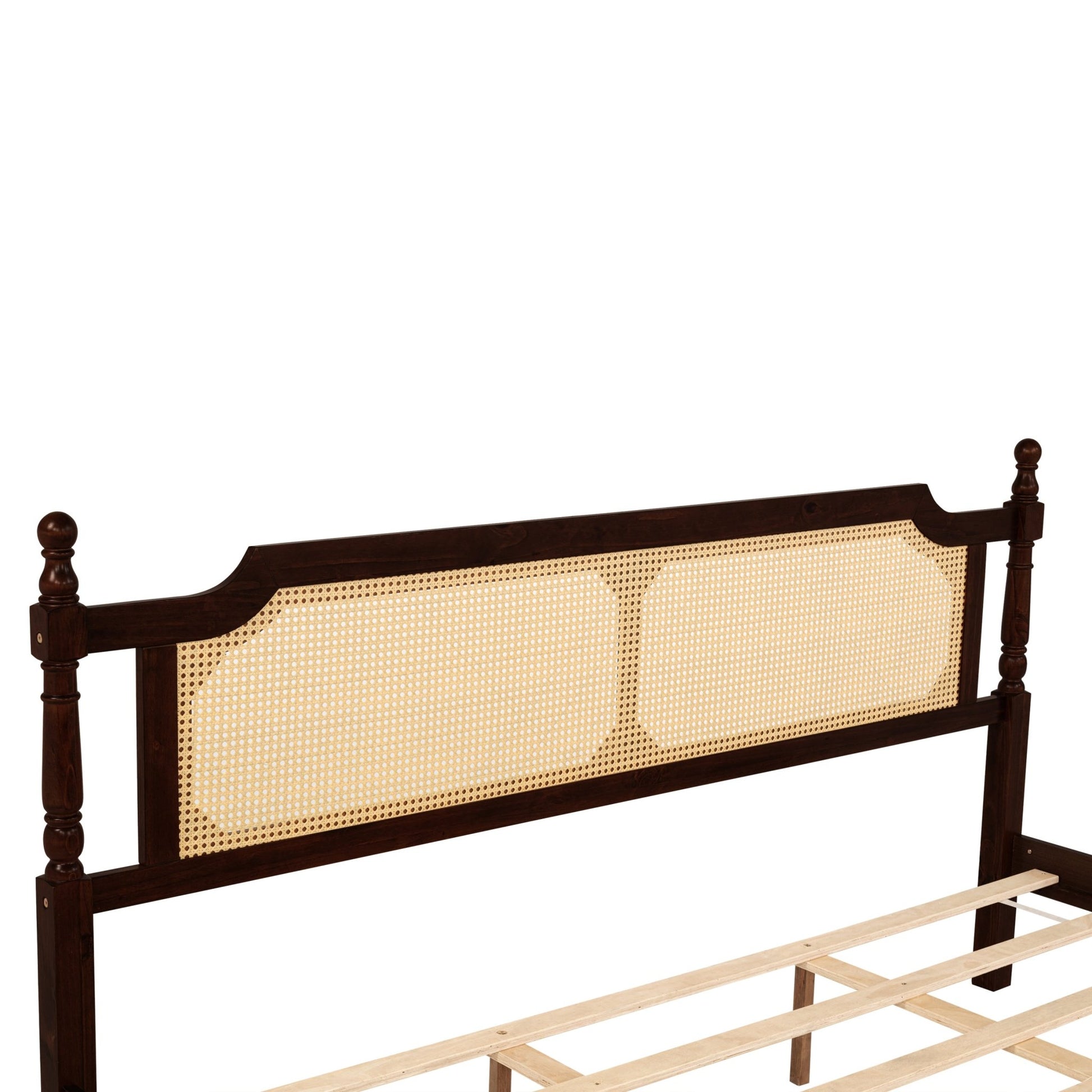 The Carolina Rattan King Size Bed Espresso - Bunk and Bed Co.