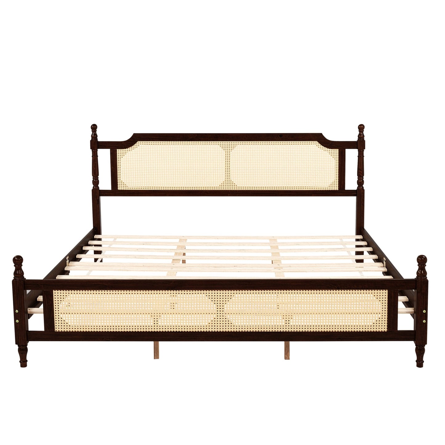 The Carolina Rattan King Size Bed Espresso - Bunk and Bed Co.