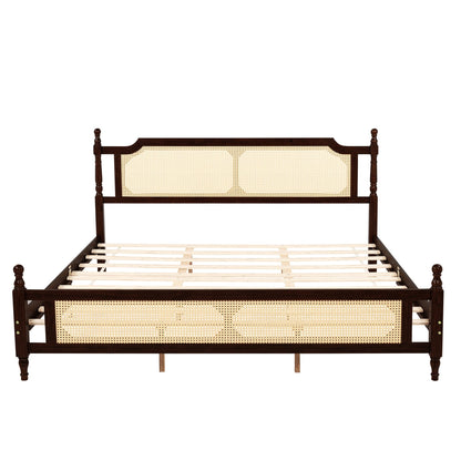 The Carolina Rattan King Size Bed Espresso - Bunk and Bed Co.