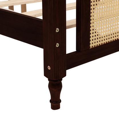The Carolina Rattan King Size Bed Espresso - Bunk and Bed Co.