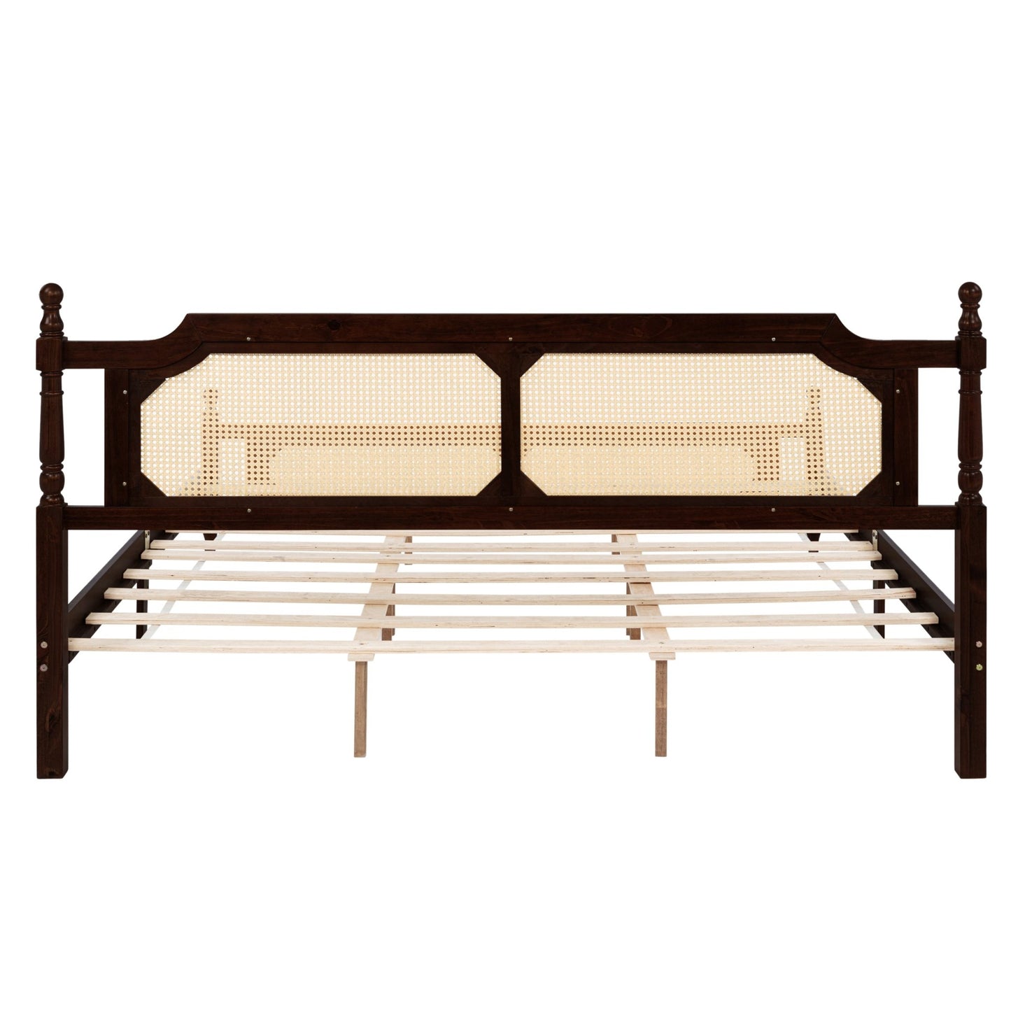 The Carolina Rattan King Size Bed Espresso - Bunk and Bed Co.