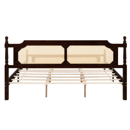 The Carolina Rattan King Size Bed Espresso - Bunk and Bed Co.