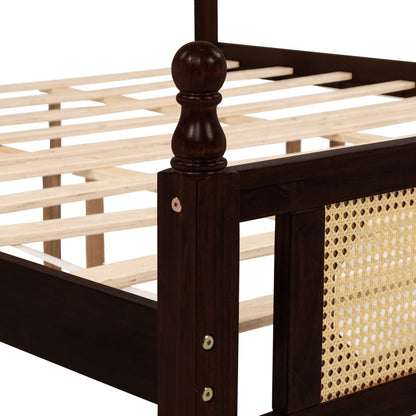 The Carolina Rattan King Size Bed Espresso - Bunk and Bed Co.