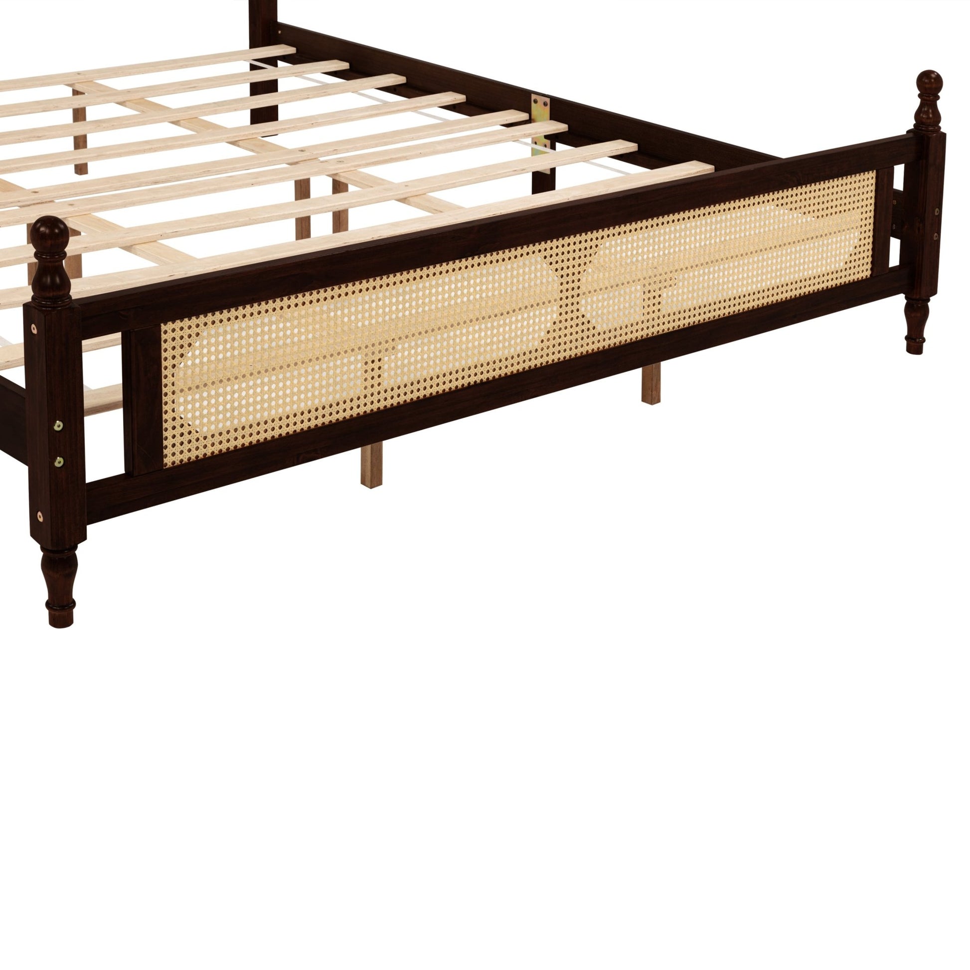The Carolina Rattan King Size Bed Espresso - Bunk and Bed Co.