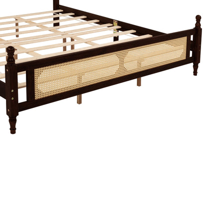 The Carolina Rattan King Size Bed Espresso - Bunk and Bed Co.