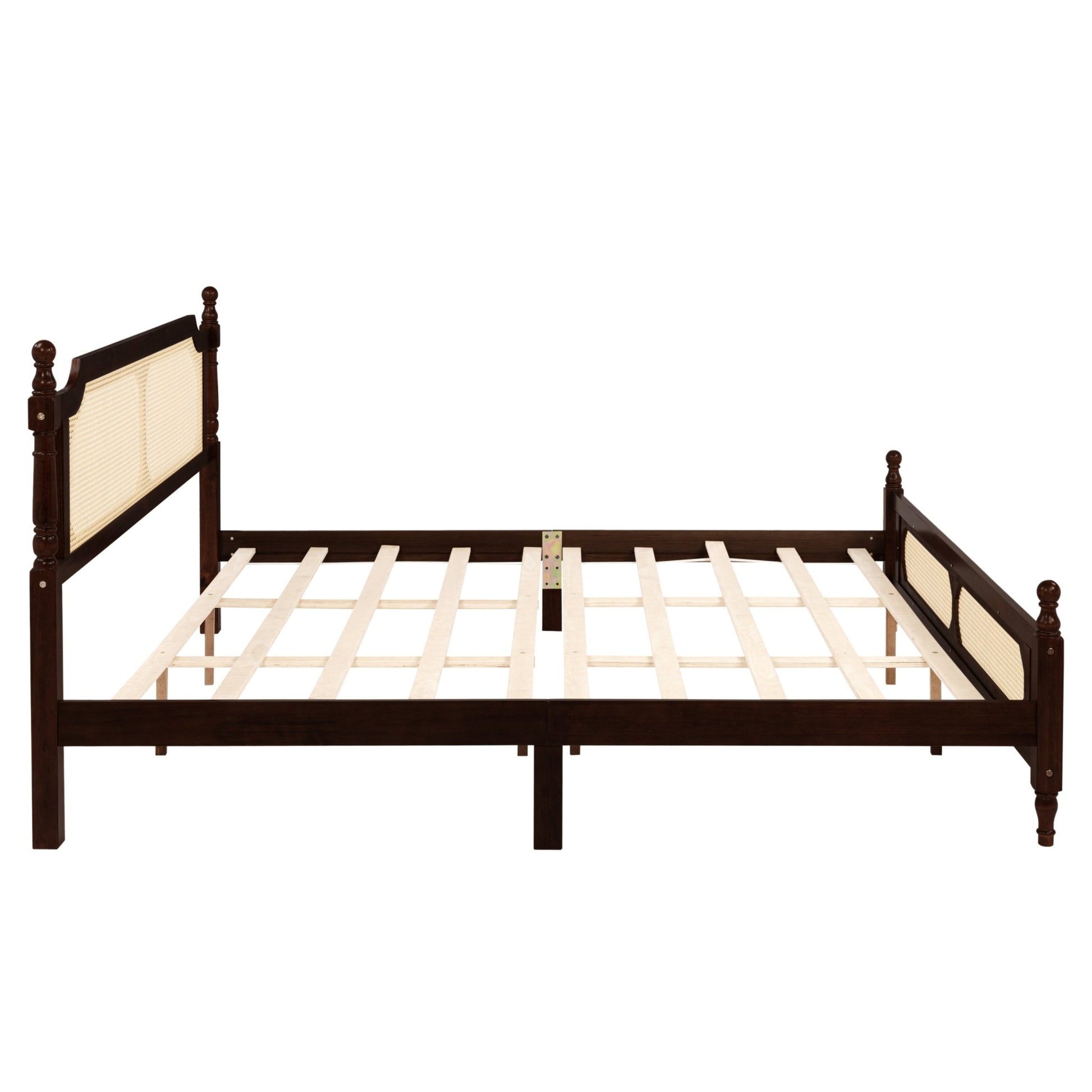The Carolina Rattan King Size Bed Espresso - Bunk and Bed Co.