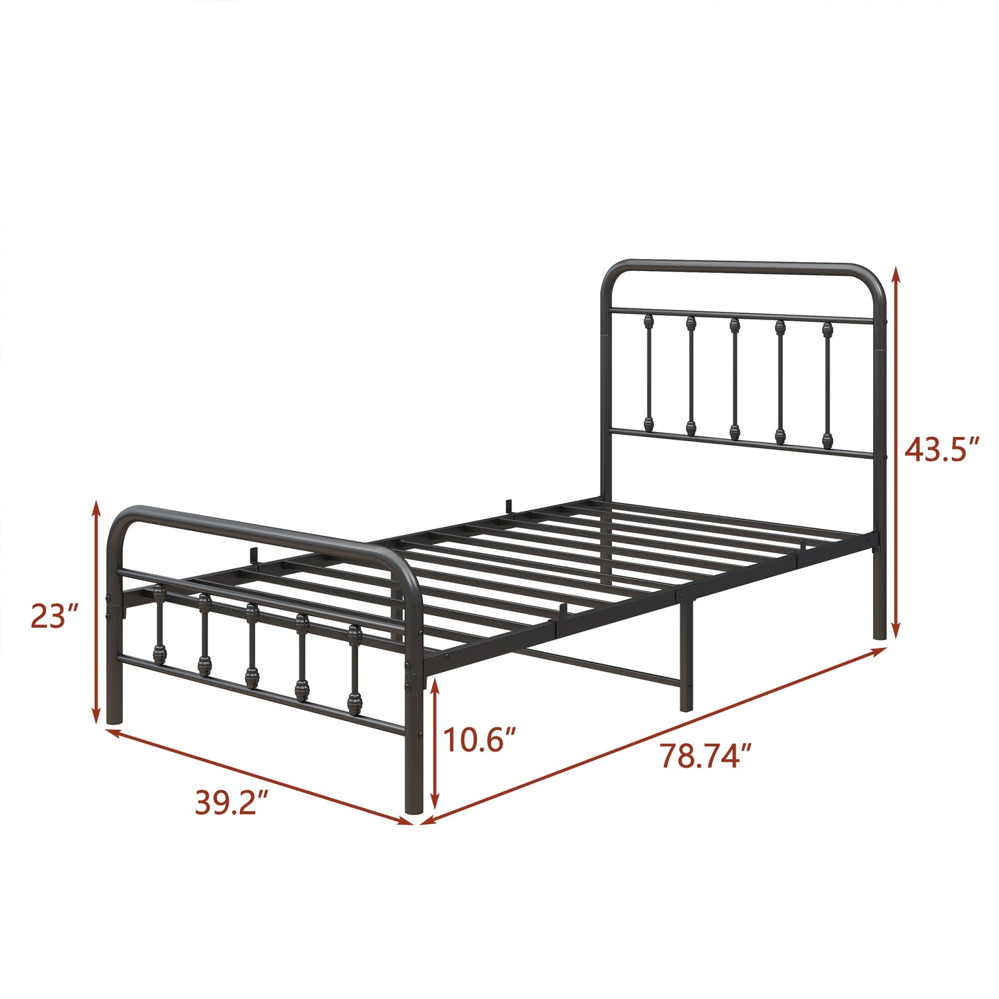 The Charlotte Metal Bed Frame Twin - Bunk and Bed Co.