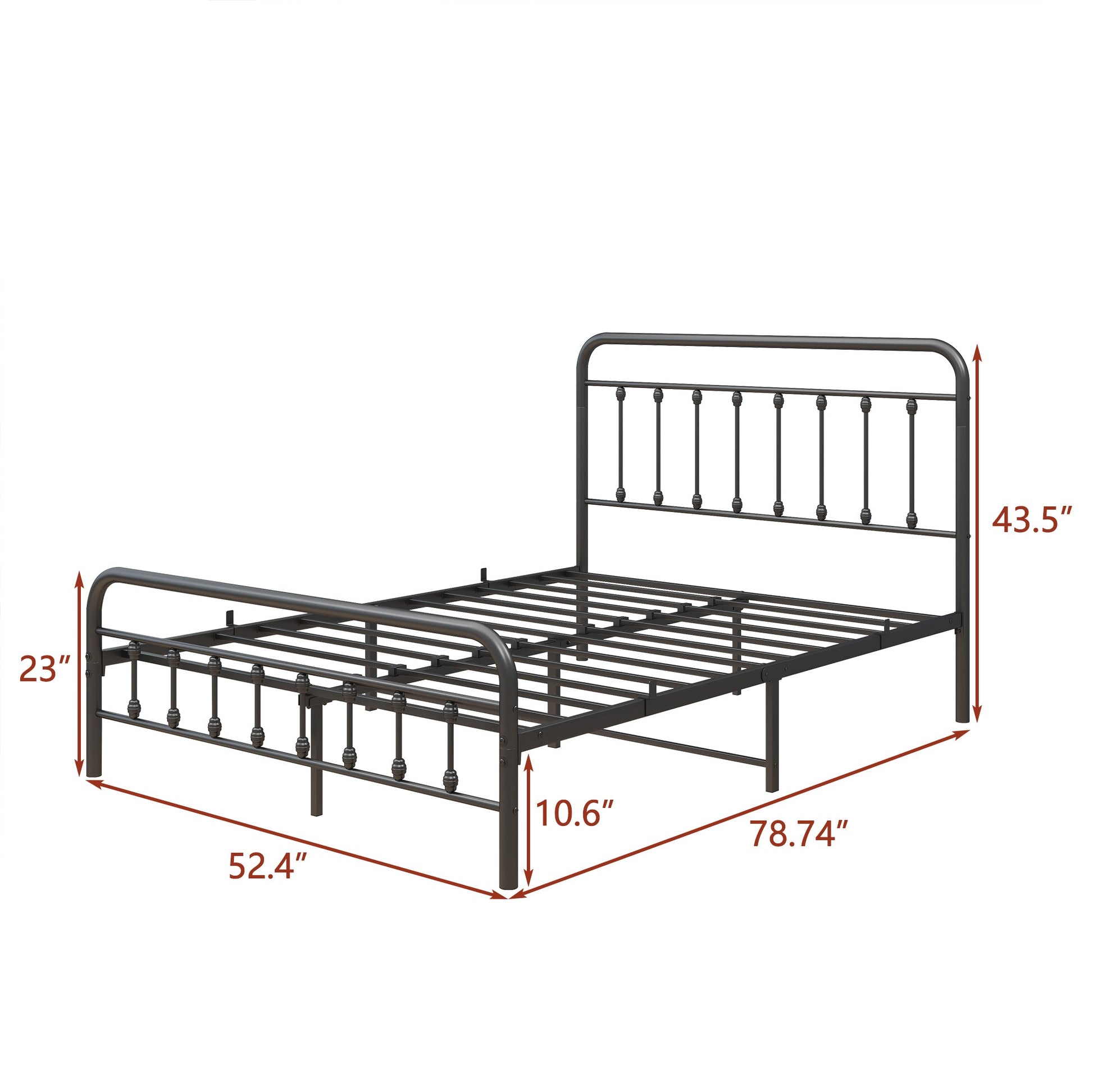 The Charlotte Victorian Full Metal Bed - Bunk and Bed Co.