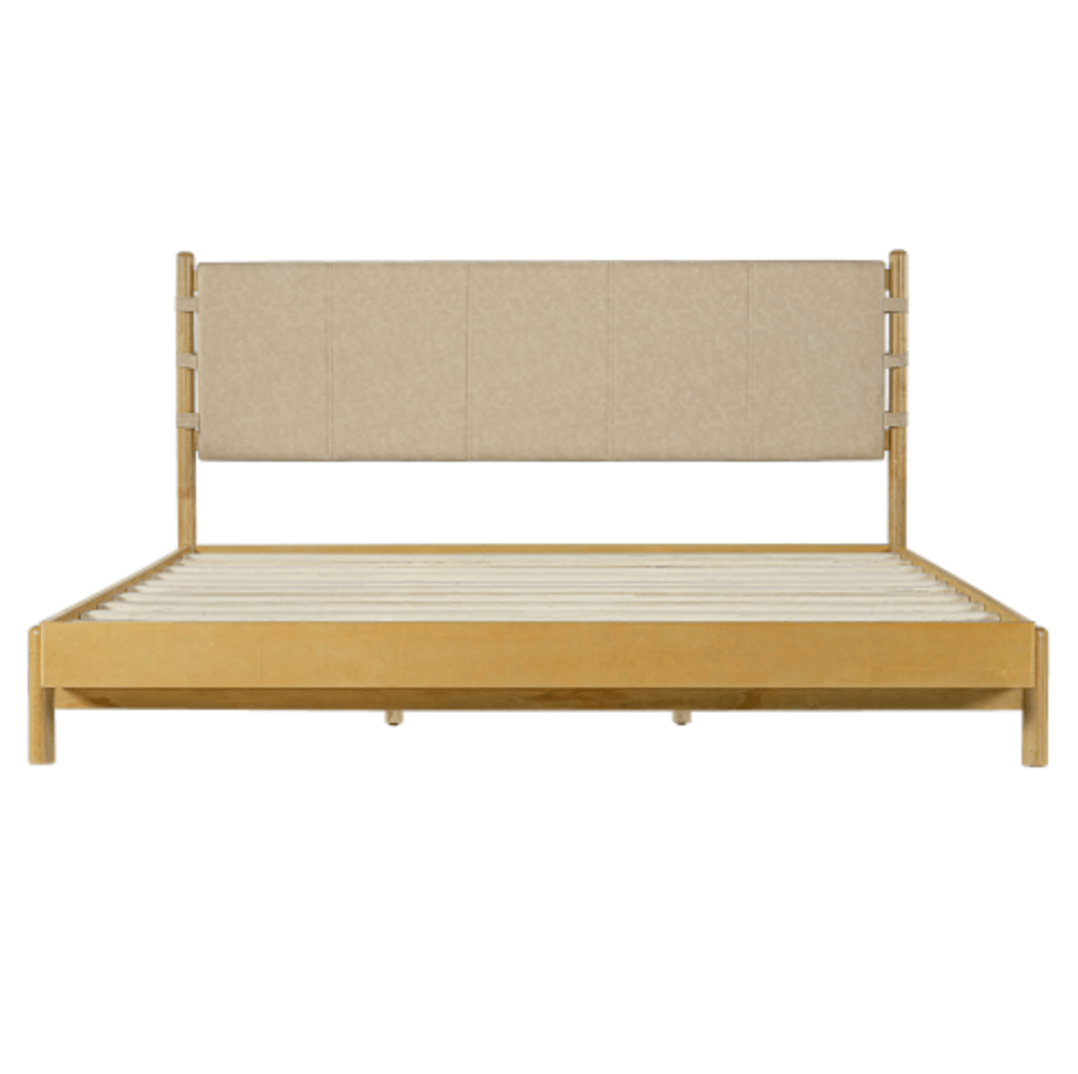 The Jennifer King Bed Premium Rubber Wood Mid Century Modern - Bunk and Bed Co.