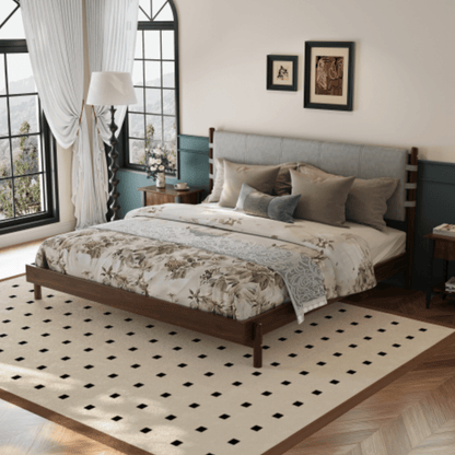 The Jennifer King Bed Premium Rubber Wood Mid Century Modern - Bunk and Bed Co.