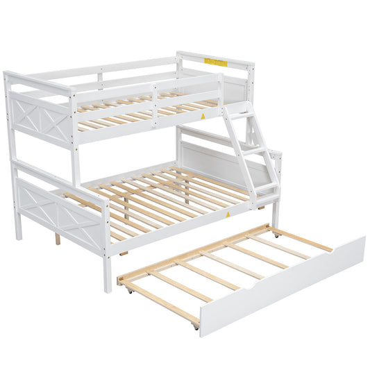 The Space Saver Twin Over Full Bunkbed with Trundle - WHITE - Bunk and Bed Co.