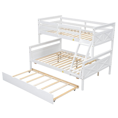 The Space Saver Twin Over Full Bunkbed with Trundle - WHITE - Bunk and Bed Co.