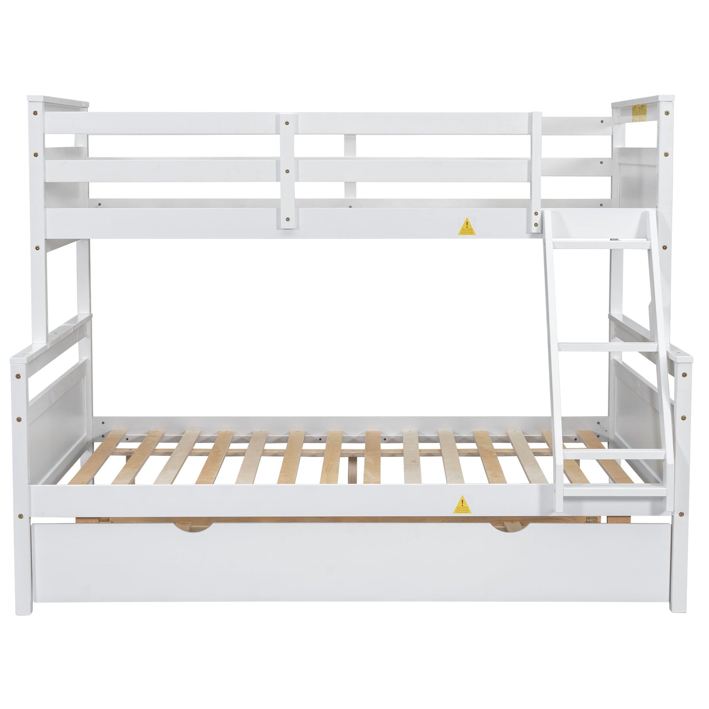The Space Saver Twin Over Full Bunkbed with Trundle - WHITE - Bunk and Bed Co.