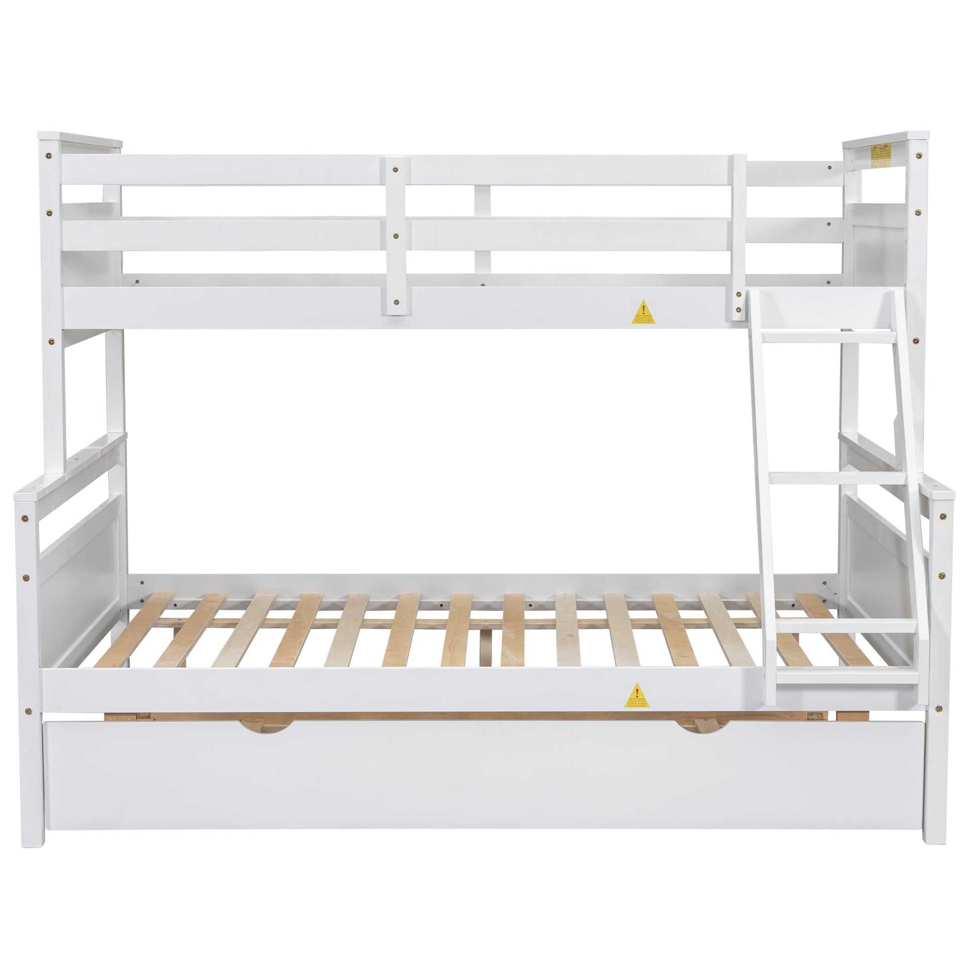 The Space Saver Twin Over Full Bunkbed with Trundle - WHITE - Bunk and Bed Co.