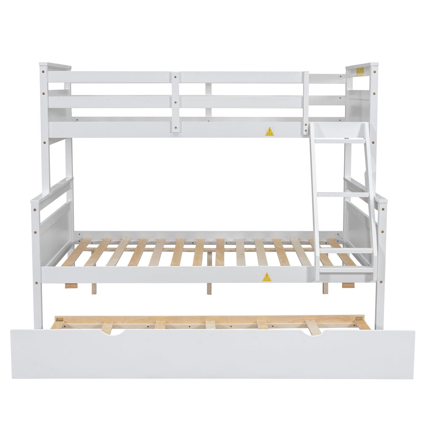 The Space Saver Twin Over Full Bunkbed with Trundle - WHITE - Bunk and Bed Co.
