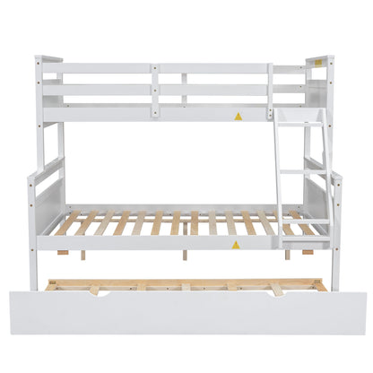 The Space Saver Twin Over Full Bunkbed with Trundle - WHITE - Bunk and Bed Co.