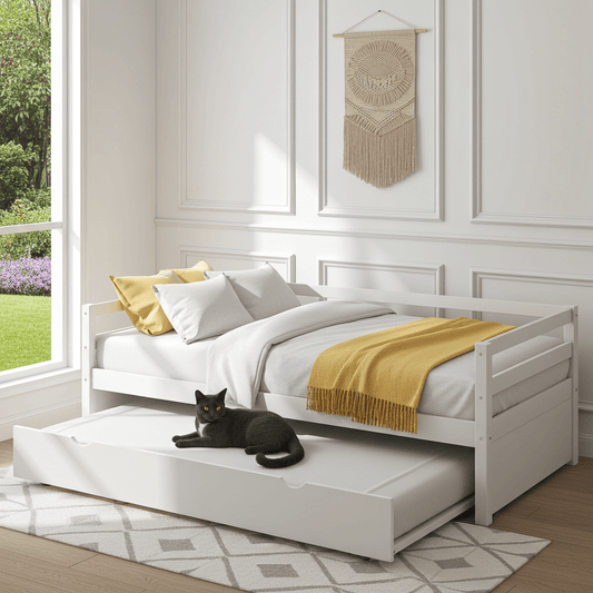 The Willow Creek DayBed with Trundle White - Bunk and Bed Co.