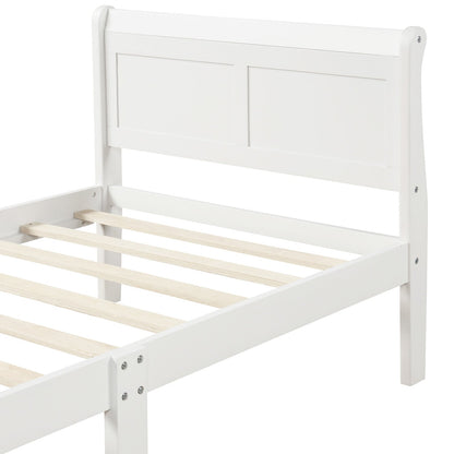 Tiffany White Twin Platform Bed with Headboard - Bunk and Bed Co.